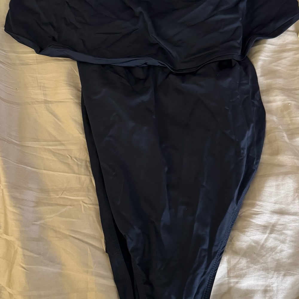 Brand New SHEIN Black Off-Shoulder Ruffle One-Piece Bodysuit XXL